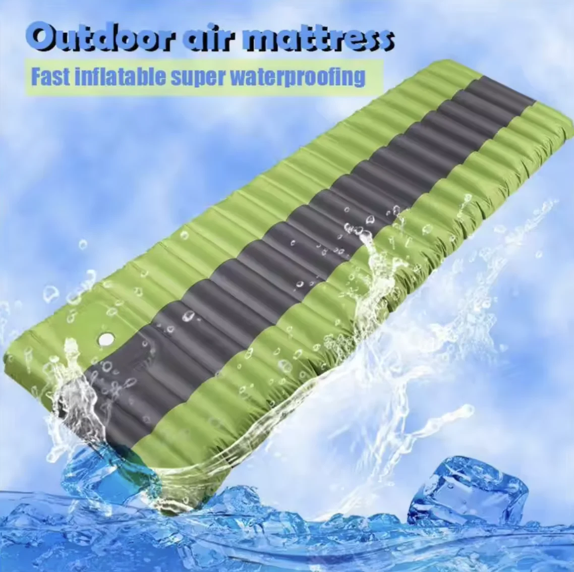 SOLO WILD ultralight folding fishing tpu sleeping mattress roll up mat lightweight air inflatable camping pad with built in pump