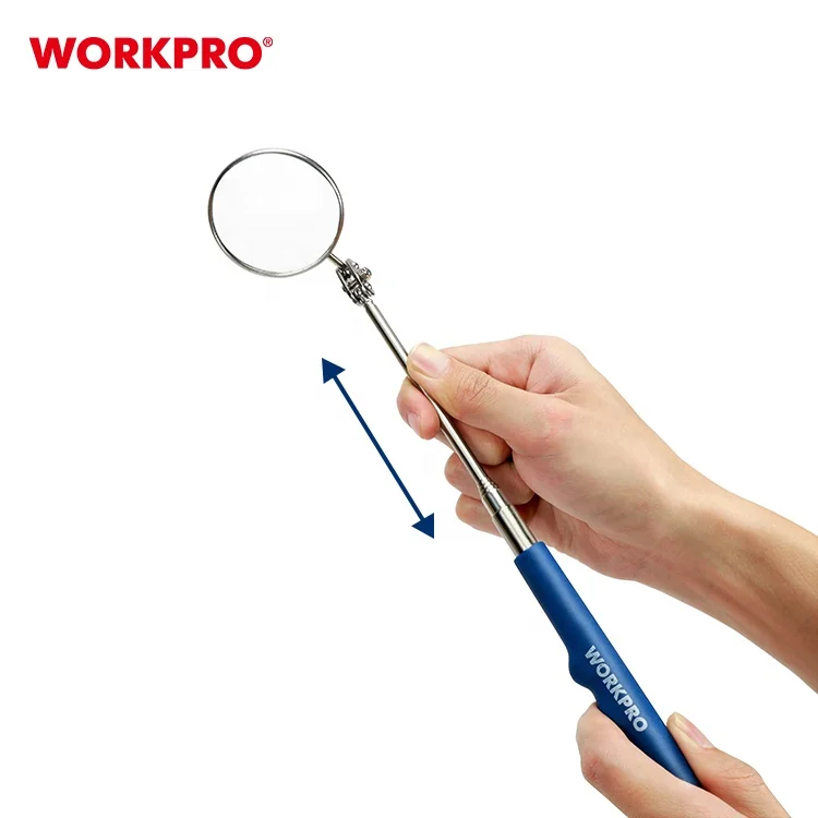 WORKPRO Telescoping Flexible Inspection Mirror Circular Telescopic Inspection Lens Fault Check Telescopic Mirror