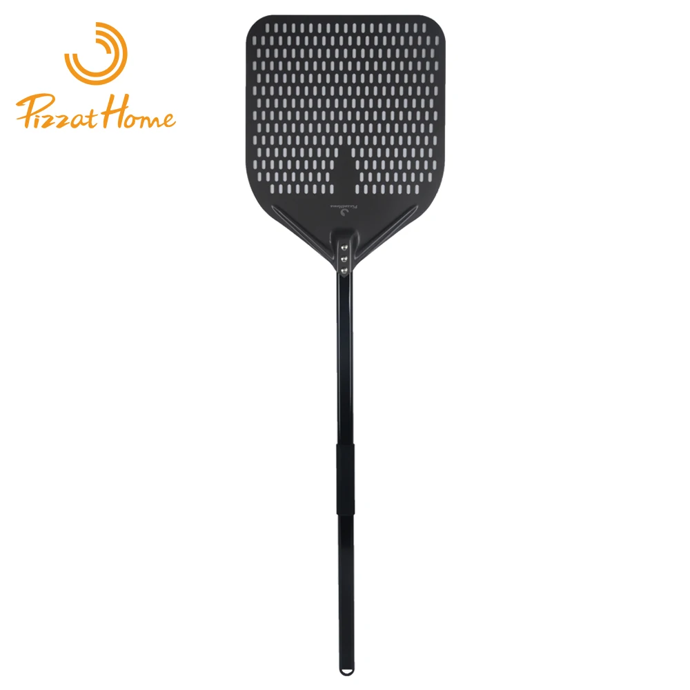Long Handle 14 /12 Inch Hard Coating Pizza Peel Perforated Pizza Shovel Aluminum Brick Oven Shovel Detachable Long Peel
