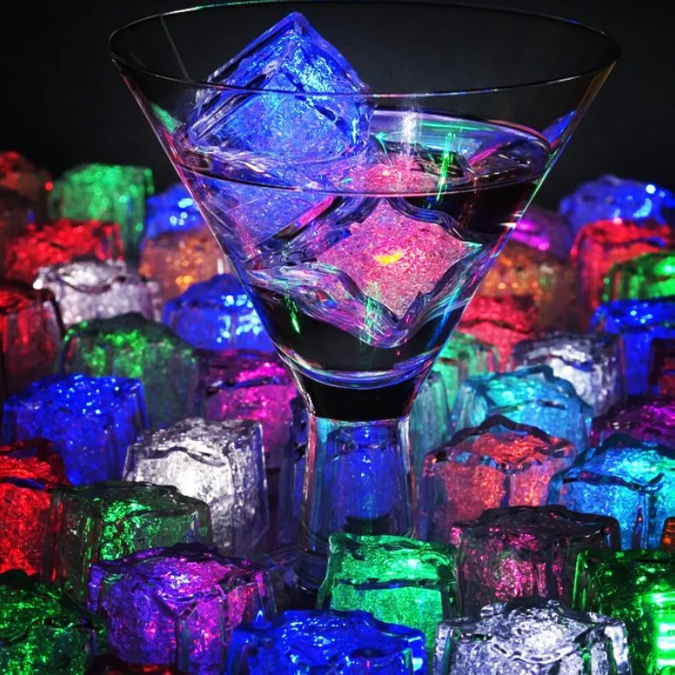 Multi color changing Water Activated waterproof led glowing ice Cubes party Holiday Light up Flashing LED Ice Cubes for Drinks