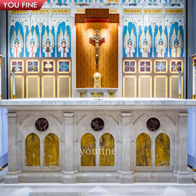 Church White Marble Stone Altar of Sacrifice Table