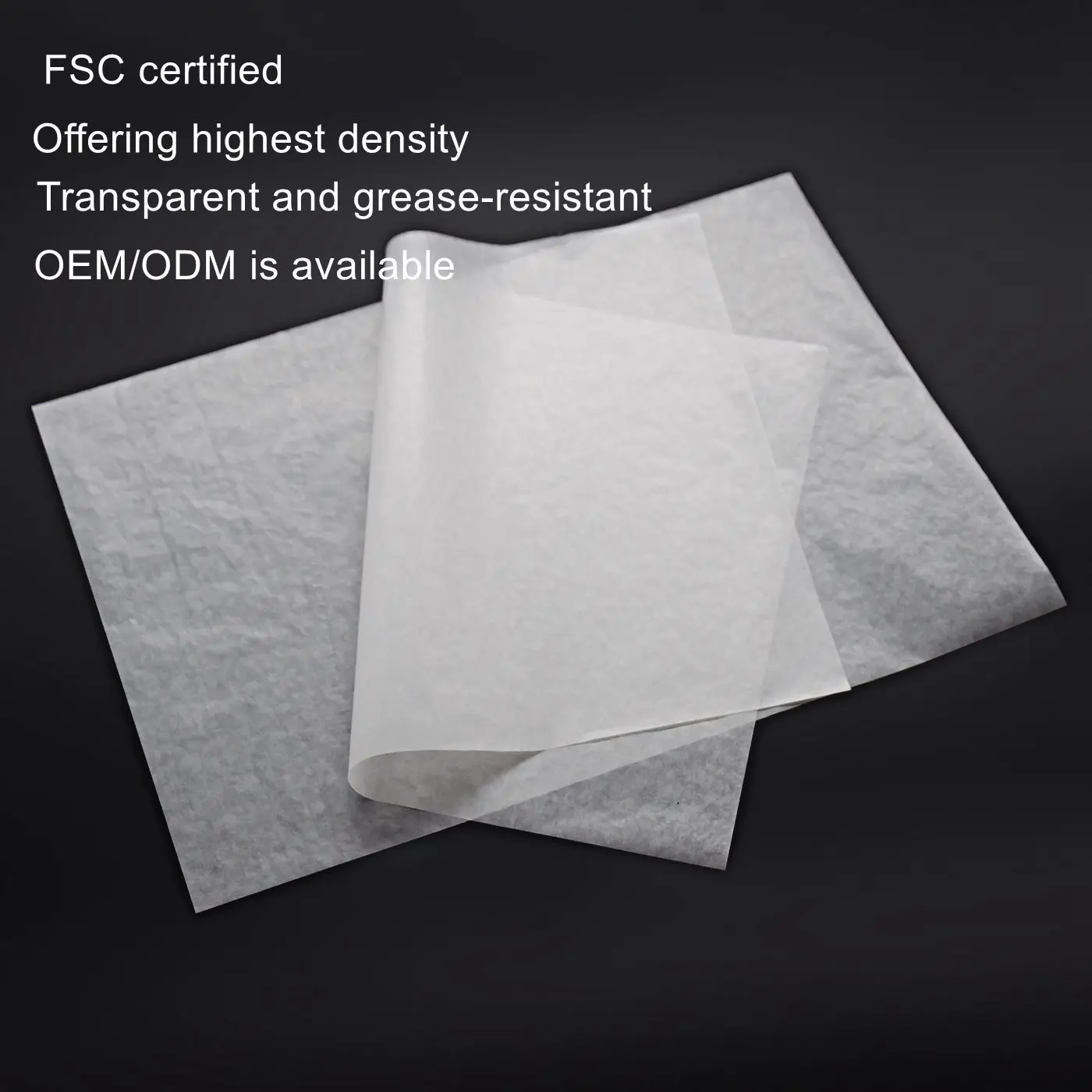 Custom transparent baking cups making soap butter wrapping slip easy glossy glassine paper