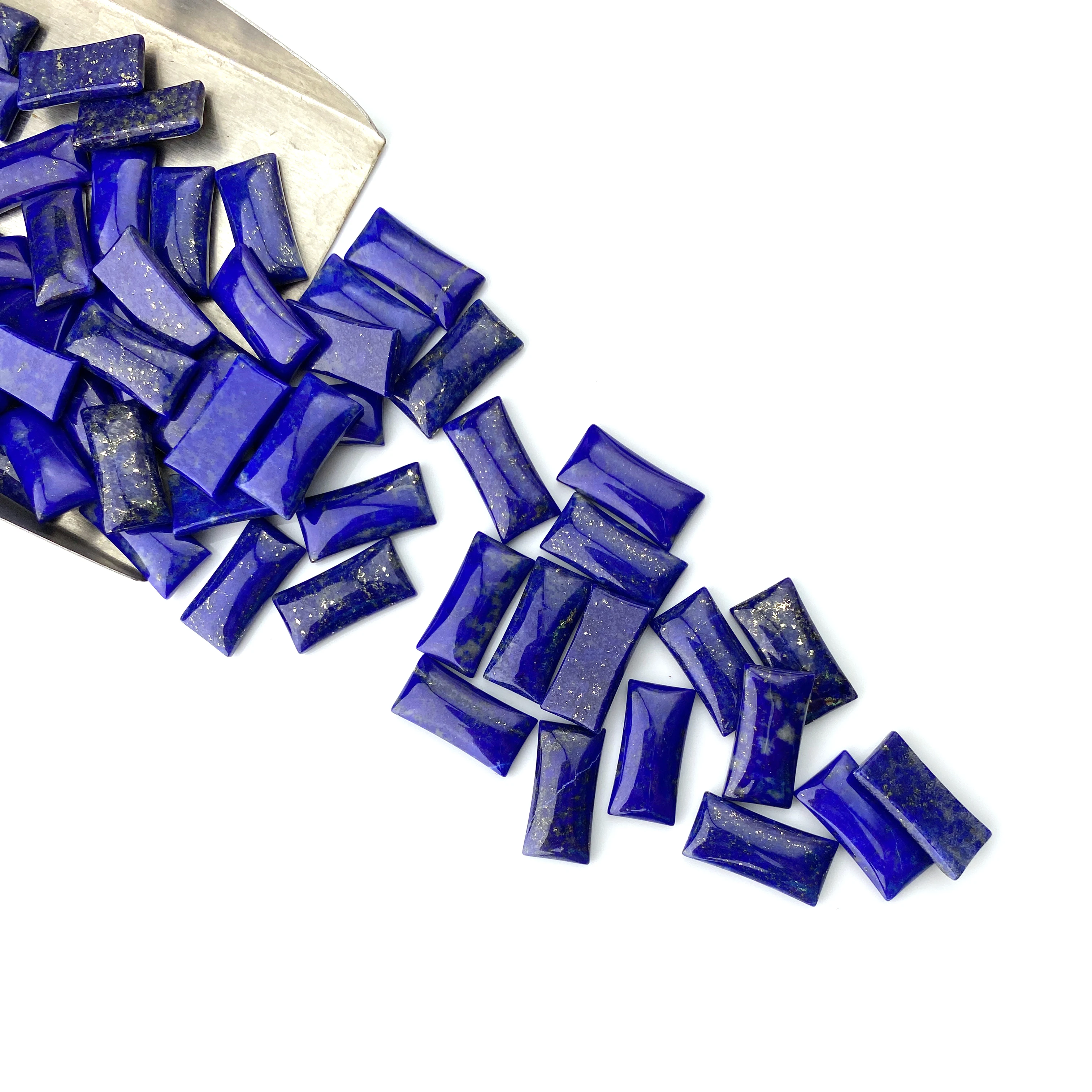Natural Lapis Lazuli Gems Custom Cut Size Shape Wholesale High Quality Rectangle Loose Cabochon Gemstone Lapis Lazuli