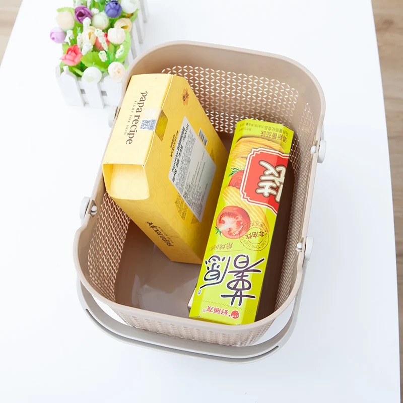 portable mini shelf storage organizing stackable laundry bathroom storage basket with handle plastic bath basket