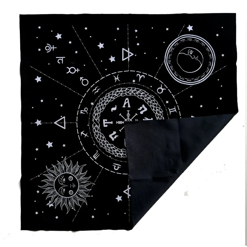 Twelve constellations 49*49cm tarot cloth Divination printed Velvet Tarot card Altar table cloth