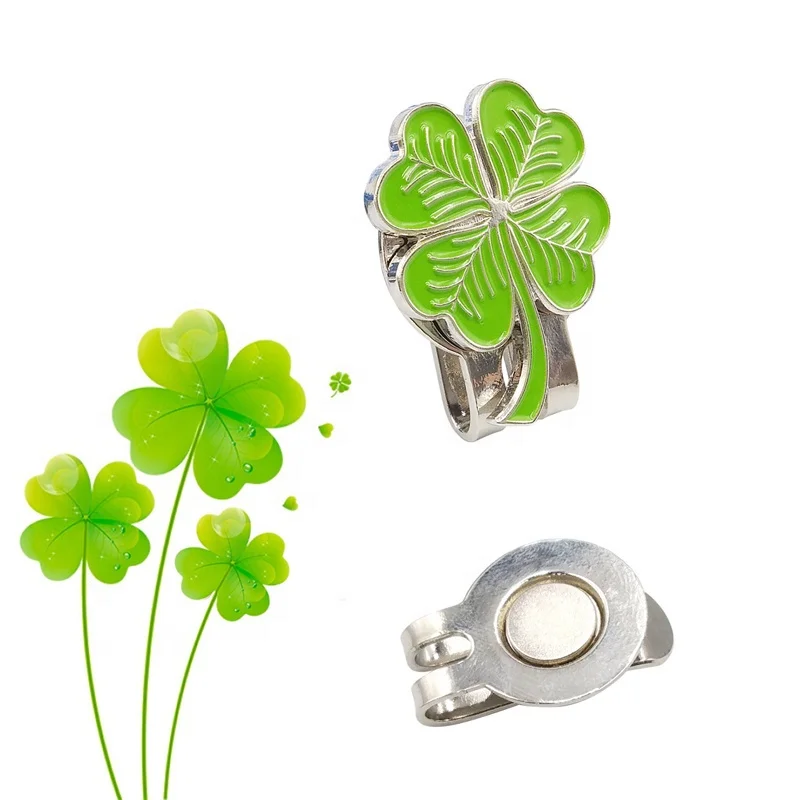 High Quality Metal Transparent Green Enamel Hat Clip Holder Magnetic Golf Ball Marker Hat Clips