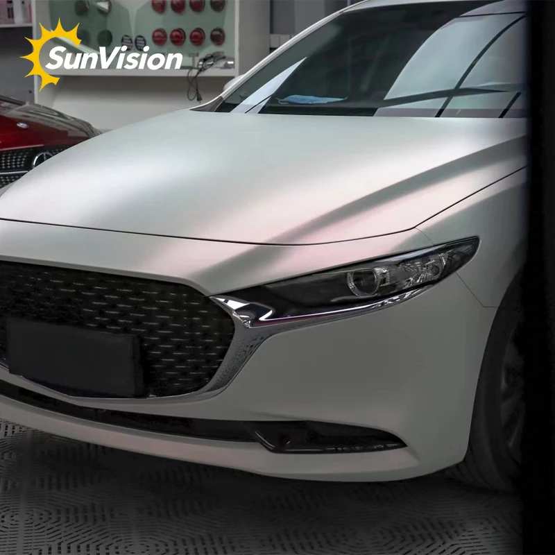 Автомобильная виниловая пленка на заказ рулон пленки белого цвета хамелеон от до фиолетового красного золота с блестящей пленкой