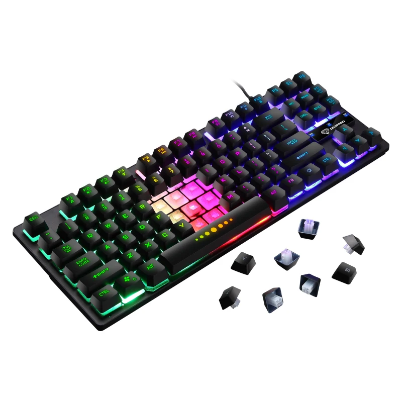 New GK10 RGB mechanical Feeling Keyboard Wired Backlight USB Computer Accessories Colorful 104 Keys Game Keyboard