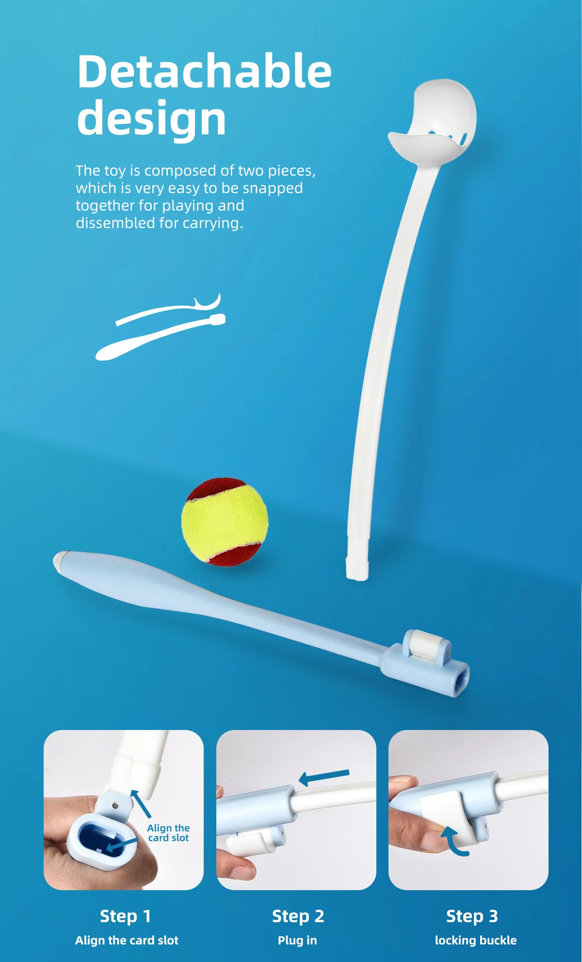 Pet Products Launcher Toys Manufacturer Interactive Tennis Ball Thrower Interactive Automatic Detachable Dog Tennis Launcher Toy