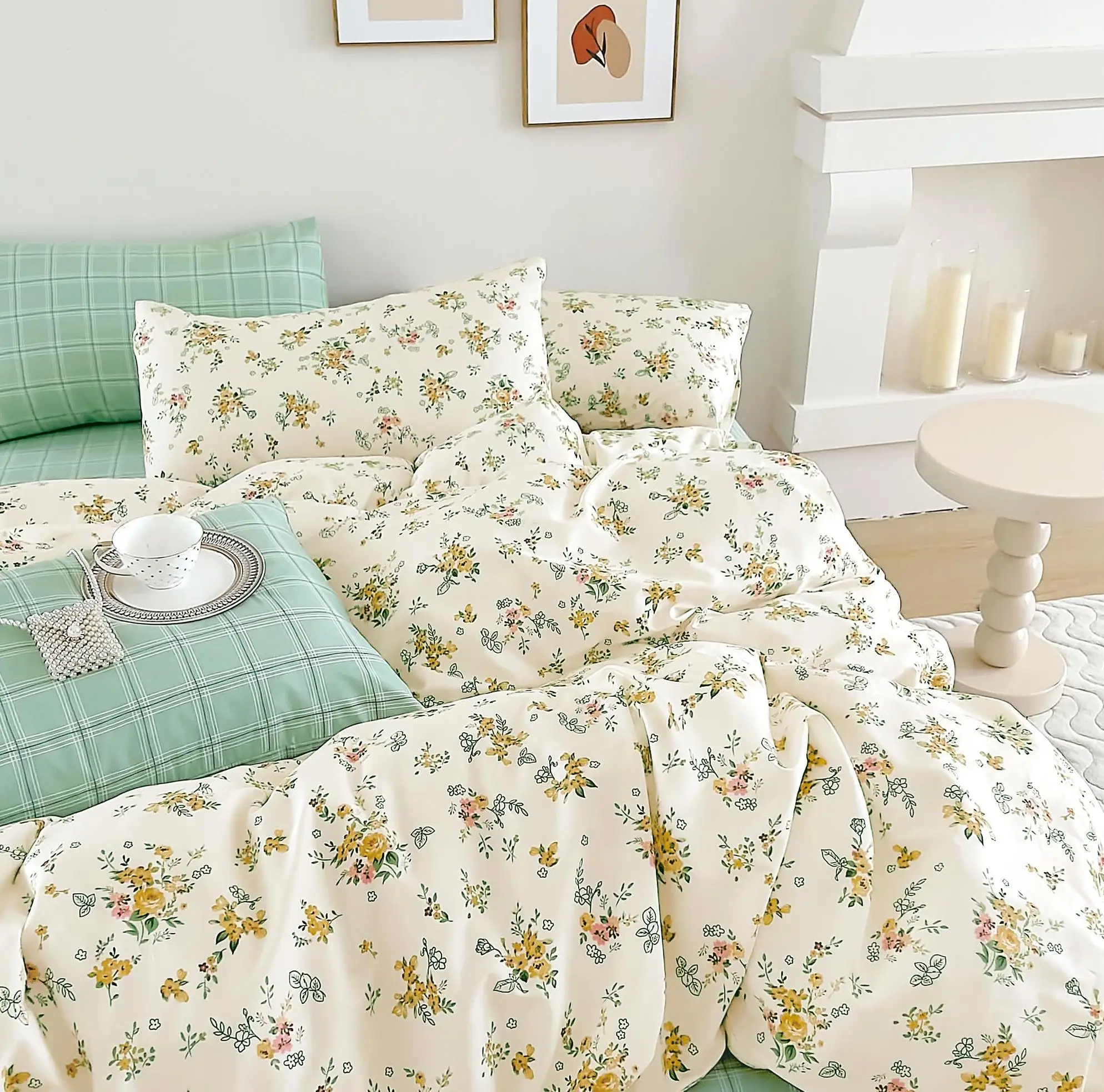 Nantong supplier 100% cotton fiber fabric for bed sheet set 235cm width twill satin fabric