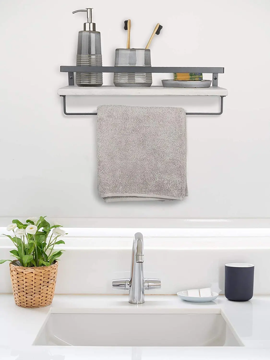 Floating Shelves 2pcs Set Bathroom Shelf Bedroom Kitchen Farmhouse Small Book Shelf For Wall