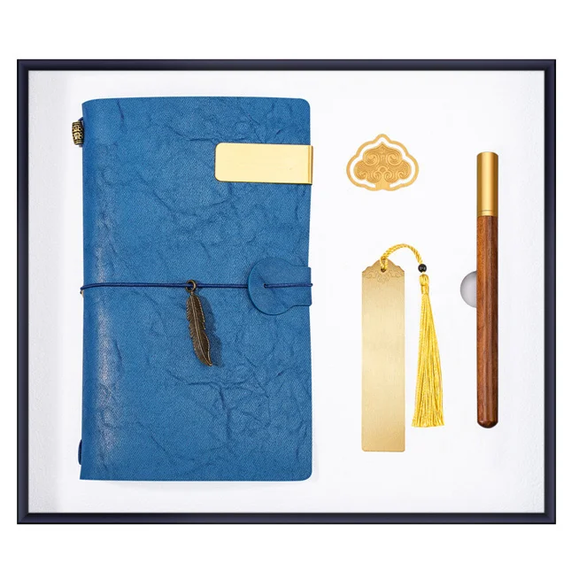 Chinese style corporate promotional gift set with notebook wood pen usb flash drive bookmark wholesale return gifts souvenirs
