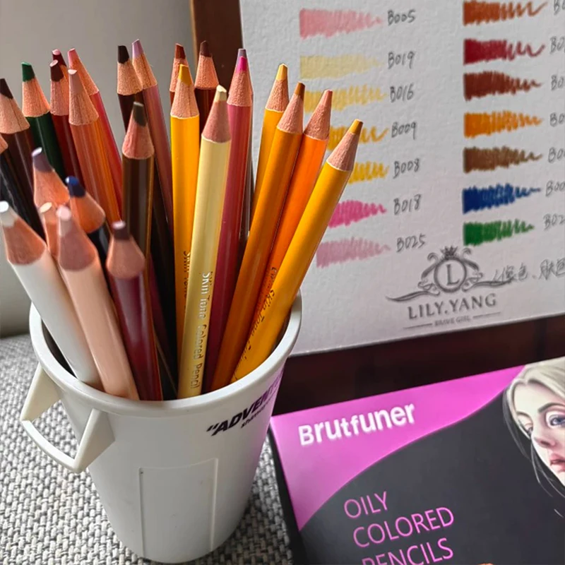 Brutfuner 26/50/72Colors Sketch Oily Color Wooden Pencil Professional Portrait Art Sketching Drawing Pencil Set
