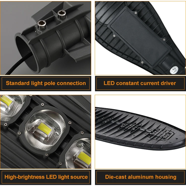Zhaoyi Selling Black Outdoor Streetlight Road Light Waterproof 50W 100W 150W 200W 6500k Cobra Led Street Light