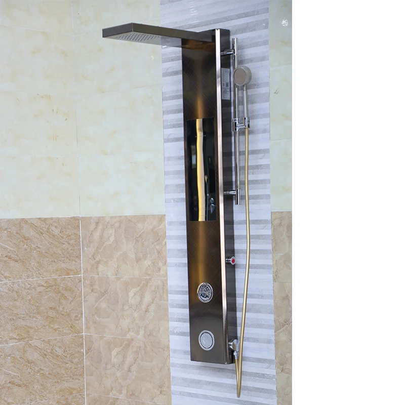 Ducha Hot Water Heater Modern Hotel Duchas Stainless Steel Massage Spa Rain Bathroom Wall Mount Shower Column Screen Panel Mixer