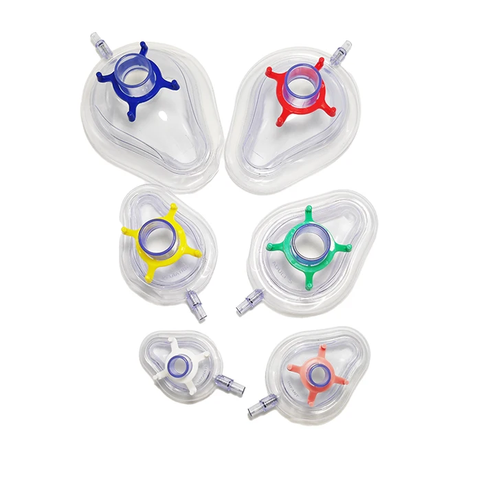 Medical Disposable Multi Size 0# 1# 2# 3# 4# 5# 6# Soft Comfortable Easy Grip Medical Breathing Anesthesia Face Mask