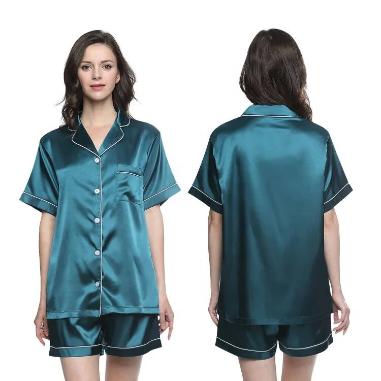 Multiple Colors High Quality Satin Silk Women Pajamas