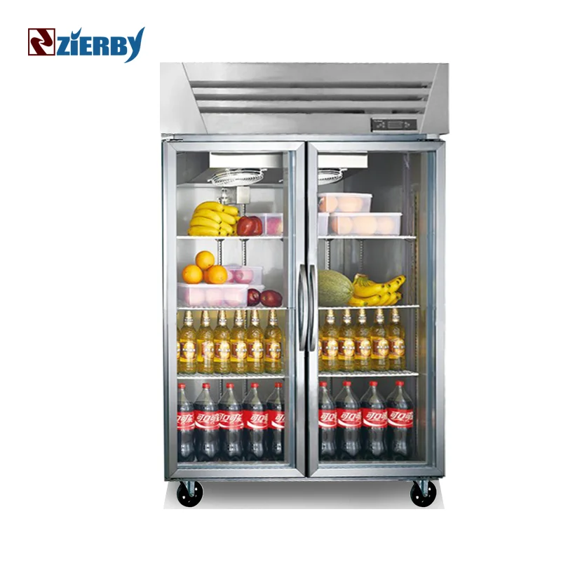 
commercial stainless steel 2 glass door upright deep pepsi refrigerator refrigerators freezers 