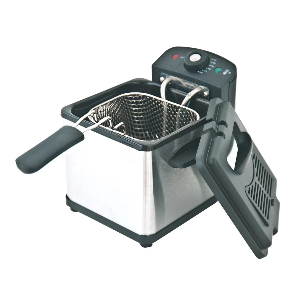 Mini Type 1.2 Liter S/S Cover 800W/1000W Power Deep Oil Fryer for Home Use
