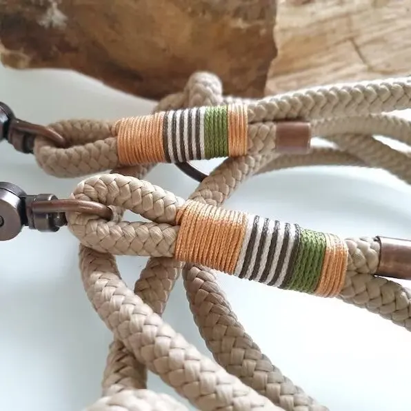 braided double nylon dog paracord custom color luxury slipknot adjustable soft handfree Agility leash with martingale collar