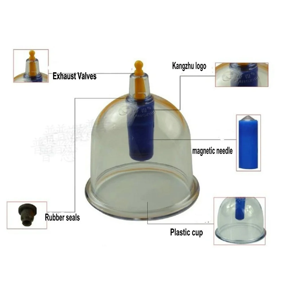 
OCELL Chinese traditional medicine Glass Cupping Set therapy Vacuum cupping cans Massage for body health cupping 12pcs set 