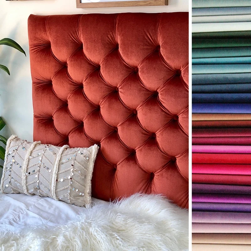 Monad Wholesale Holland Dutch Polyester Headboard Upholstery Sofa Cover Luxury Velvet Fabrics