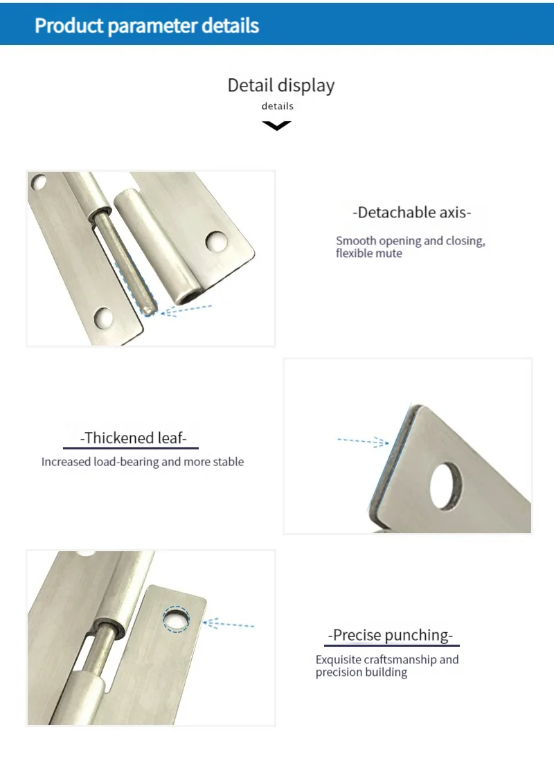 Best price stainless steel 304 take apart design wire drawing finished cabinet door  Lift off hinge