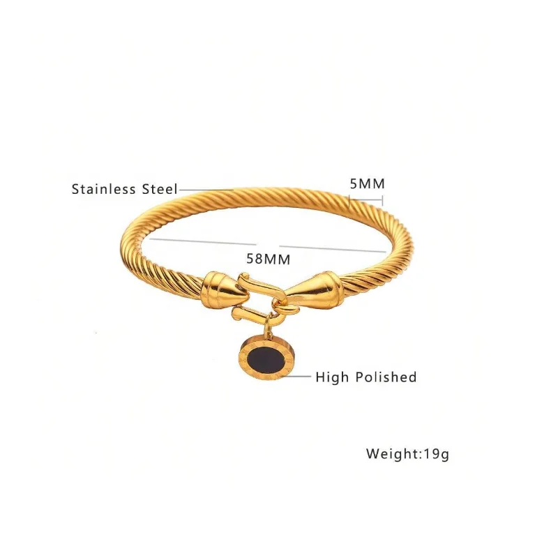 French Retro Roman Numerals Pendant Bracelet Stainless Steel Cable Bracelet Suitable For Stylish Ladies To Wear On Any Occasion