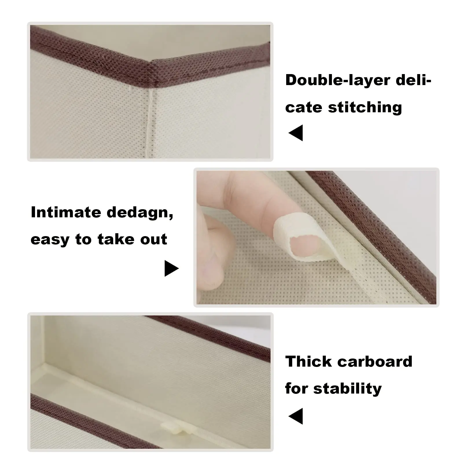 High Quality Products Foldable Storage Draw Organizers Closet Dresser Organizer 6 Piece Set Non-woven Storage Box