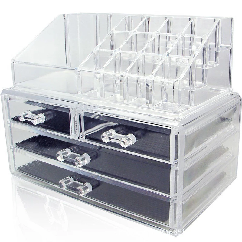 Big Capacity Multifunctional Make Up Case Box Acrylic Jewelry Cosmetic Makeup Brush Lipstick Holder Storage Organizer