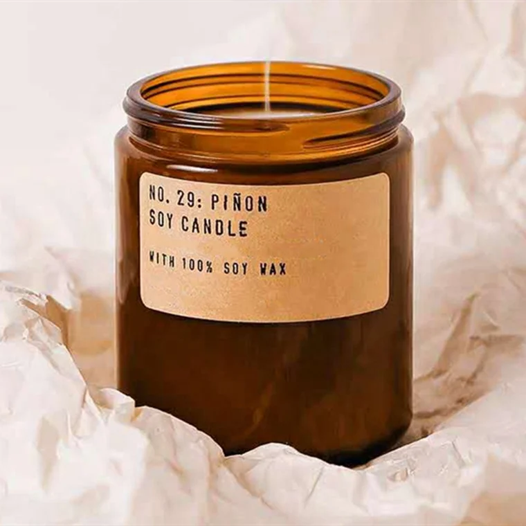 Wholesale Luxury Gift Home Decor Meditation Aromatherapy Fragrance Amber Brown Glass Jar Scented Candles