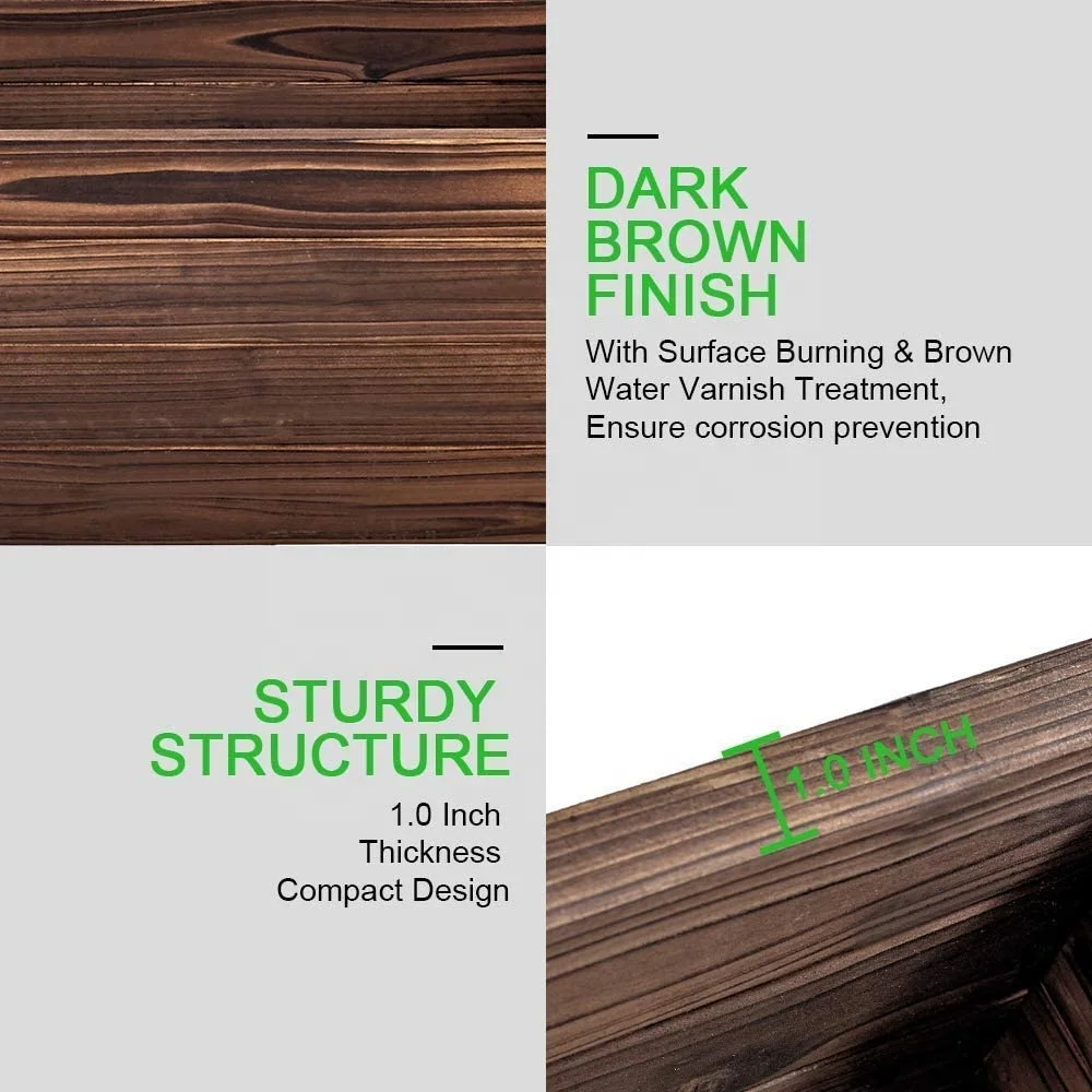 Wooden Raised Garden Bed Planter Square for Vegetable Flower Natural Wood Portable for Outdoor Garden