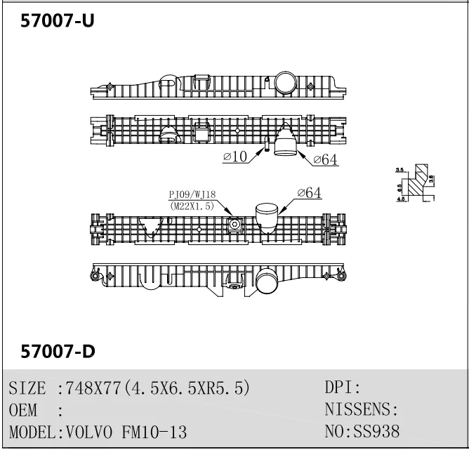 Truck radiator for volvo radiator fh10 fm fm11 fm7 fm12 truck cooling system radiator plastic tank