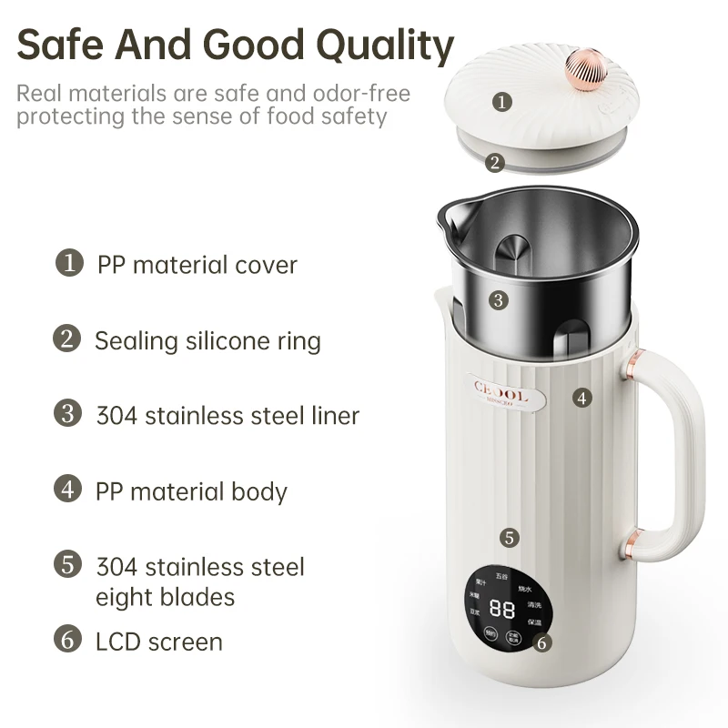 Food Processor Blender Mixer Mini Spice Multifunctional 6 In 1 Soymilk Machine Multipurpose Hand Usb Hot Electric Soup Maker