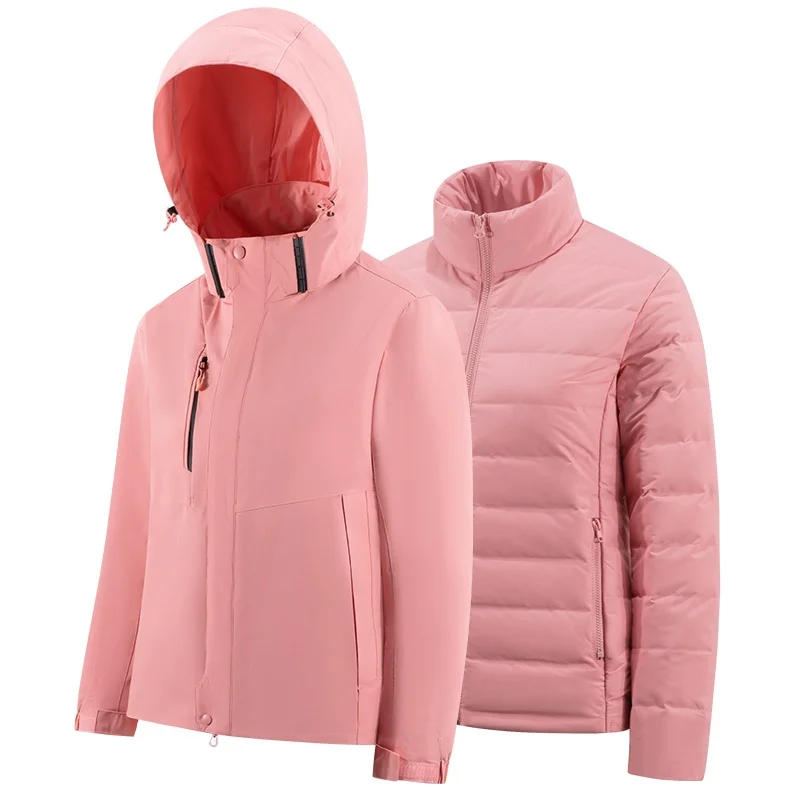 Высококачественная Женская водонепроницаемая Лыжная куртка 3 в 1, ветрозащитное зимнее пальто, куртки для сноуборда, теплый дождевик
