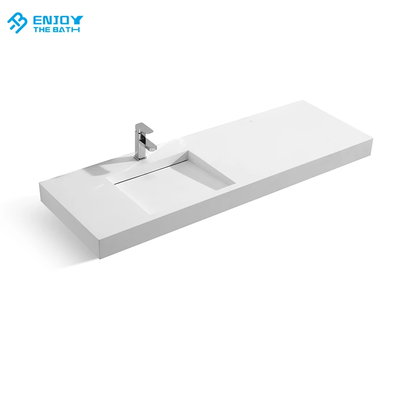 Two Intergrated Shallow Wash Basin Bathroom Sink for Bathtop Products Fabrication Stone 2020 New Shampoo Sinks Solid Surface ETB