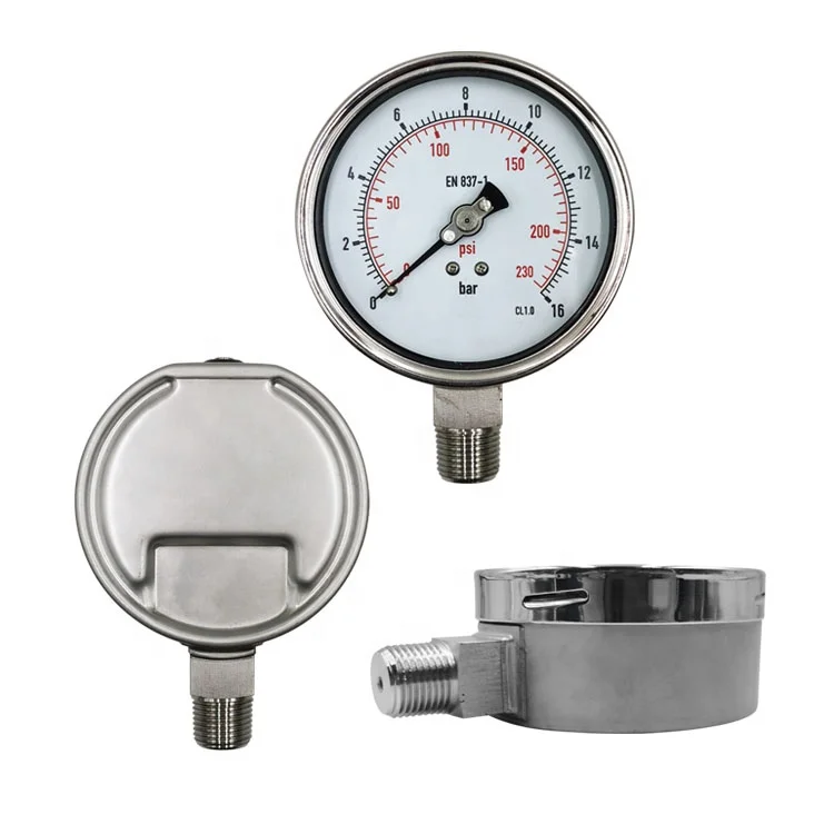 Bayonet Ring Low Cmh2o 0-1Bar Air Pressure Gauge For Semi Truck