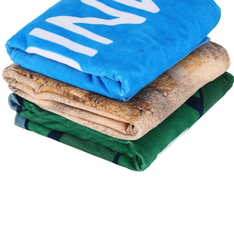 Customized Printed Cotton Sand Free Swimming Summer Popular Large Quick Dry Towel Beach