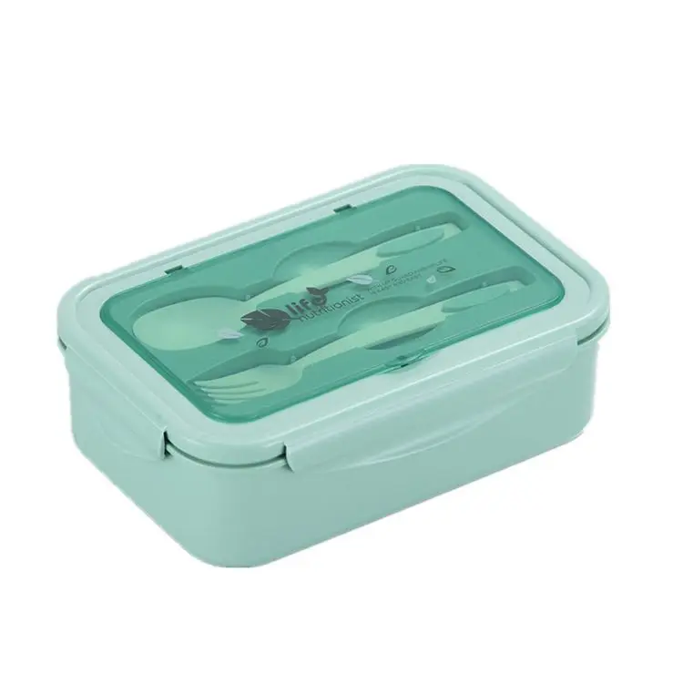 Hot Sale reusable 3 Compartment Division Bento Tiffin Box With Cutlery Kids PP Lunch Box Plastic Children Kids BPA Free Food