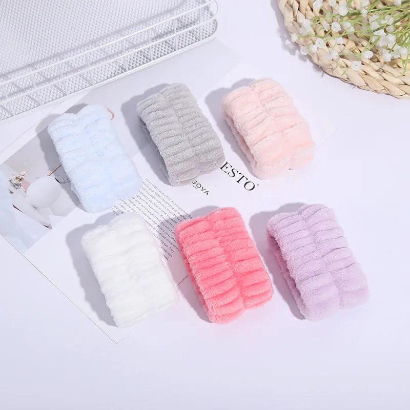 Custom Face Wash Wrist bands  Prevent Liquids Spilling Down Towel  Microfiber Spa Headband Set Washband For Women Girls 1 pairs