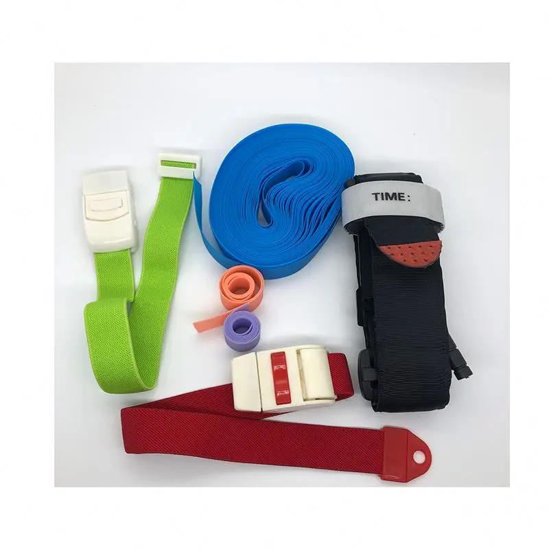 Eco-Friendly Elastic Band Car First Aid Kit Empty Medical Survival Pouch Colorful Tourniquet Buckle