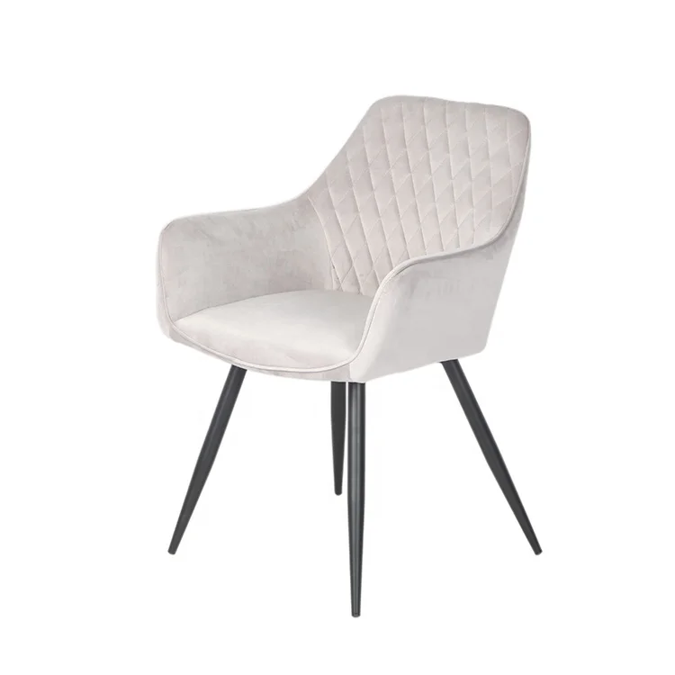 Wholesale New design Dining Room Furniture Nordic Restaurant Modern Upholstery Fabric Velvet Dining Chairs With metal legs