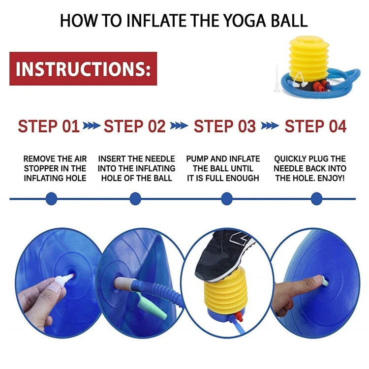 New Professional Grade Yoga Gym Ball 200 Kg Bearing Exercise Equipment For Office & Home & Gym