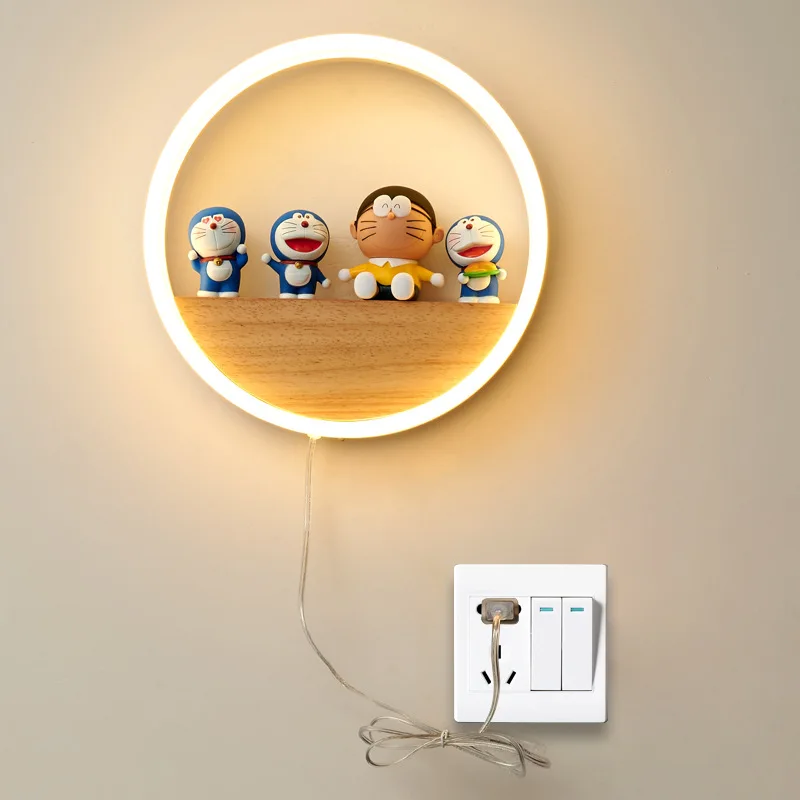 Bedroom wall lamp Bedside lamp Modern solid wood aisle corridor living room Tmall fairy children decorative wall lamp