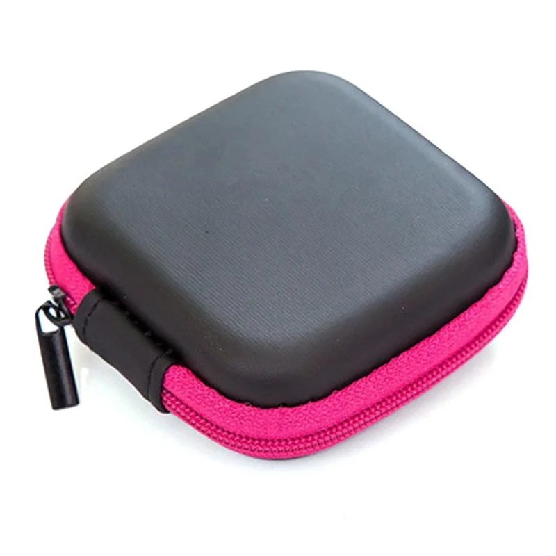 Square cute earphone storage bag 7.5 * 7.5 * 2.8cm zipper storage box