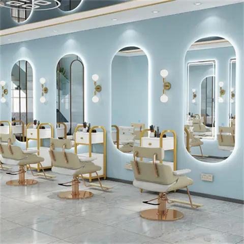 oval bathroom mirrors led large  full body mirror with gold led Framed Glass beauty on sale salon large mirrors with led light