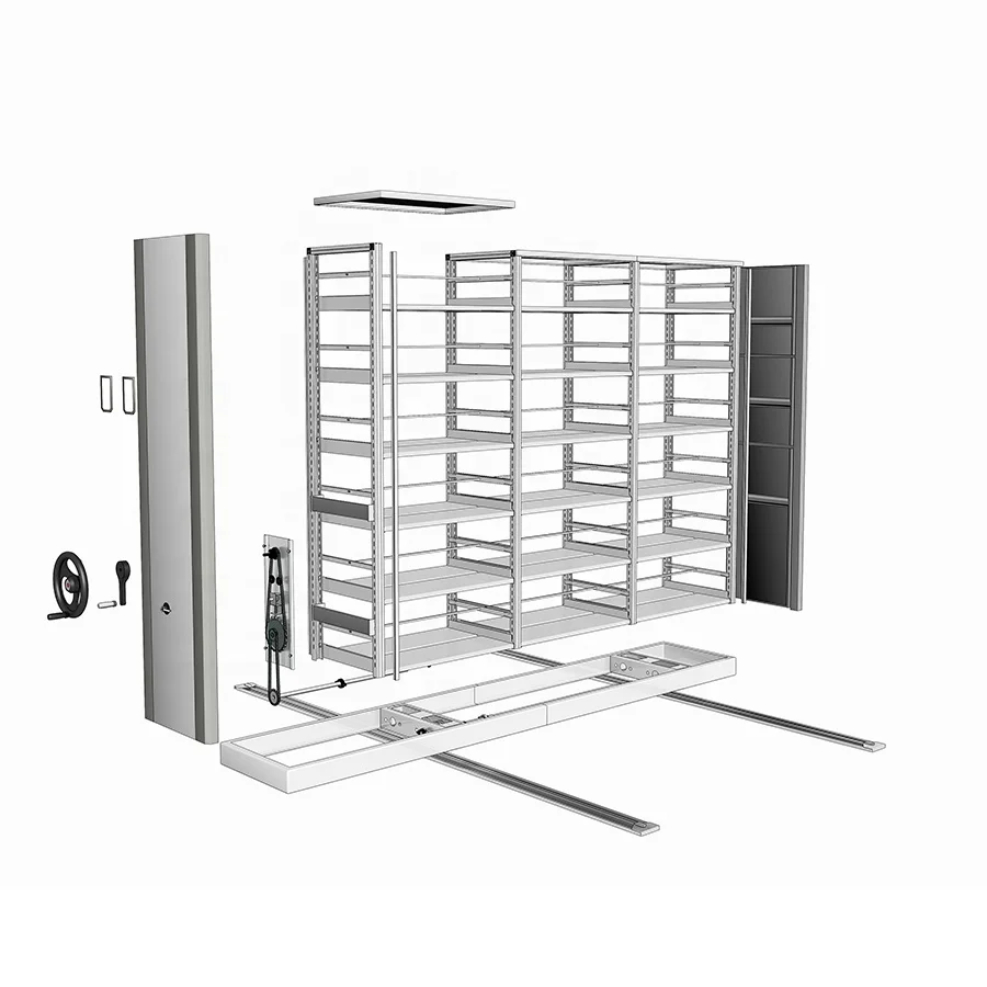 Mobile shelving metal movable filing cabinet steel electric mobile shelving design