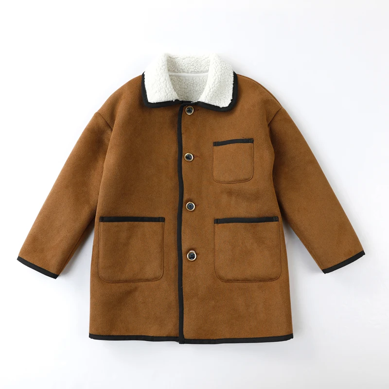 2025 New Arrivals Winter Boys Coat&Outwear Jackets For Kids Fur Fleece Thick Coat Jacket With Fur Collar Kids Faux Fur Jacket