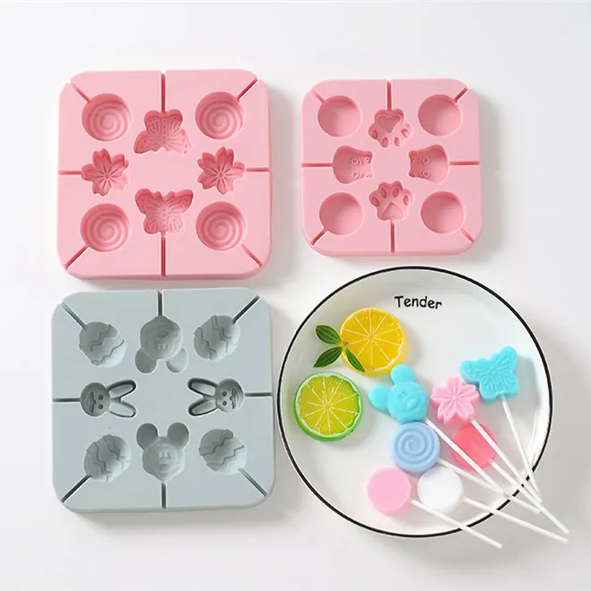 Custom Novelty Animal Fruit Shape Lolly Mould Ice Cream Popsicle Silicone Molds With Stick