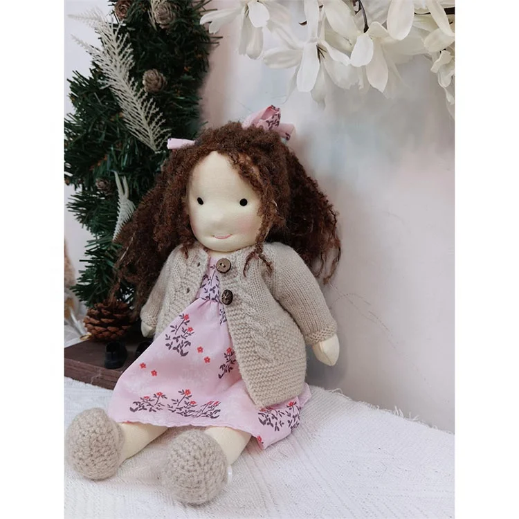 New handmade dolls for girls infant baby birthday gift handmade rag dolls for home blonde long hair with clothing in 12 inches
